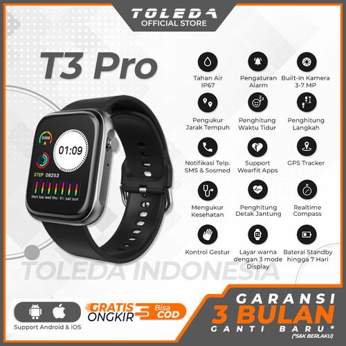 Gambar Toleda T3 Pro Smartwatch Full Touch Bluetooth Call Original 100% dari Toleda Indonesia Kab. Tangerang Tokopedia