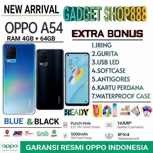 Foto Produk OPPO A54 RAM 4/64 GB GARANSI RESMI OPPO INDONESIA - Blue no bonus dari Gadget Shop888