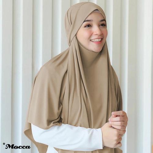 Gambar Hijab Jilbab Kerudung Instan French Khimar Cadar Terbaru Aisha Syari - Mocca dari gnuahijab undefined Tokopedia