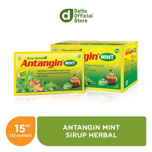 Foto Produk Antangin Mint Sirup Herbal Box (12 sachet) - Mengatasi Masuk Angin dari Deltomed Store