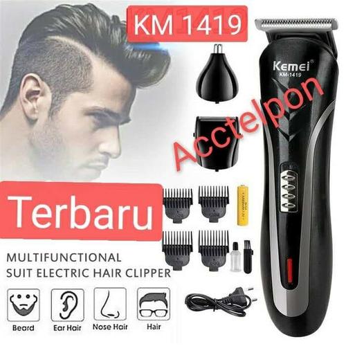 Foto Produk kemei hair clipper km-1419 cukuran rambut,kumis,jenggot,bulu hidung - km 1419 dari acctelpon