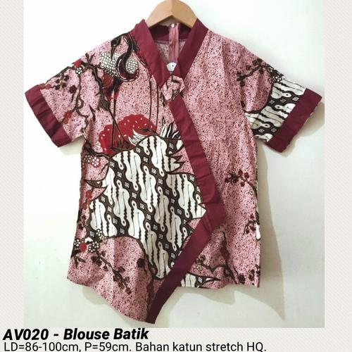 Foto Produk BLOUSE BATIK CEWEK MODERN ATASAN ETNIK BAJU FASHION WANITA MURAH BAGUS - AV020 pink dari Ace Sakura Fashion