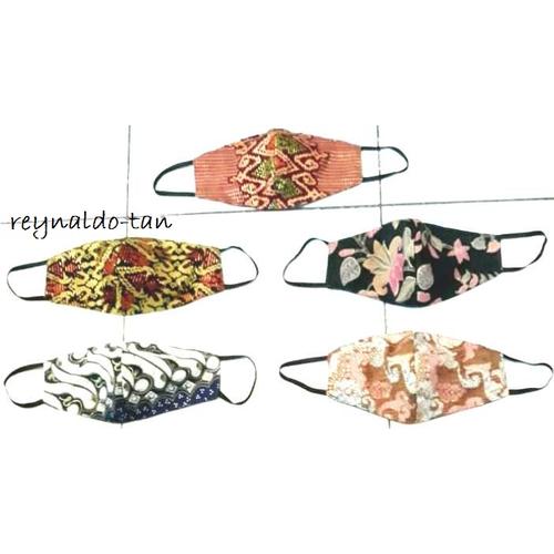 Foto Produk 12 Pcs Masker Kain Batik Emas Berkualitas 2 ply Untuk Cowok dan Cewek dari reynaldo-tan