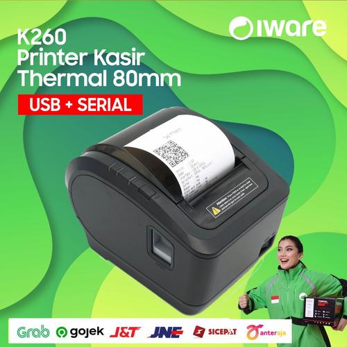 Jual PRINTER KASIR THERMAL 80MM AUTO CUTTER IWARE K260 USB+SERIAL