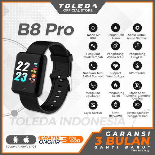 Foto Produk TOLEDA Smartband TLW B8 PRO Original 100% Smartwatch - GRATIS STRAP dari Toleda Indonesia
