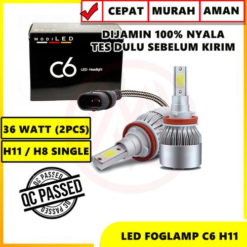 Foto Produk LAMPU LED C6 H11 H8 LAMPU FOGLAMP 36 WATT 12-24 VOLT SUPER BRIGHT 2PCS dari Modifikasi Market