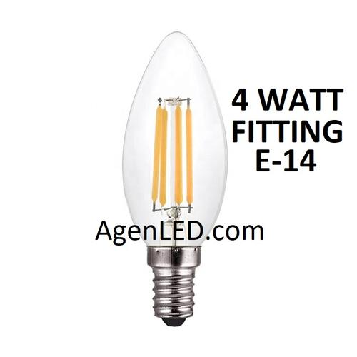 Foto Produk Lampu Candle Filamen 4W LED E14 Bohlam Lilin 4 w watt Filament C35 2 5 - C35 4 Watt dari AgenLED