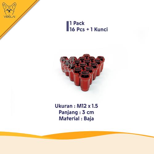 Gambar Mur roda racing max Guard warna 12 x 1,5 ("merah,gold,hitam,biru") - Merah, 1.5 dari Virelai's Shop Kota Tangerang Tokopedia