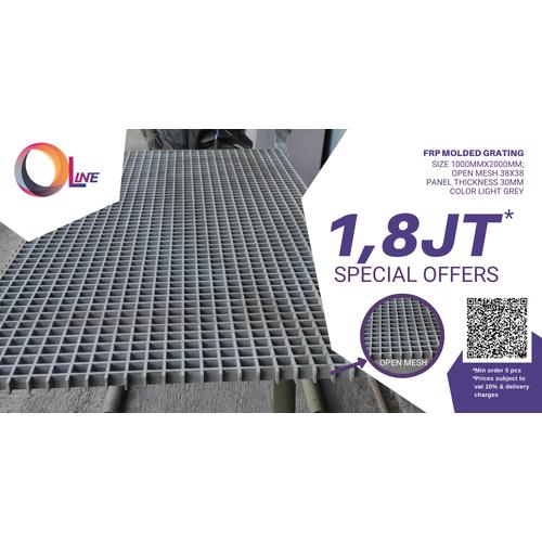 Gambar FRP Molded Grating Thickness 30mm (OPEN MESH), Grating Murah dari Orindo Eratec Kota Tangerang Tokopedia