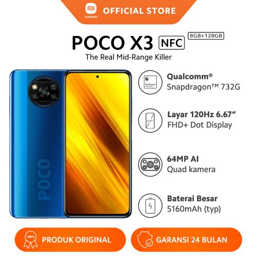 Foto Produk Xiaomi Official Poco X3 NFC 8/128GB Snapdragon™ 732G Mi Smartphone - Cobalt Blue dari Xiaomi Official Store