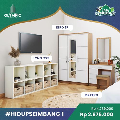 Foto Produk Olympic Hidup Seimbang 1 – Lemari Baju + Meja Rias + Rak Serbaguna dari Olympic Furniture