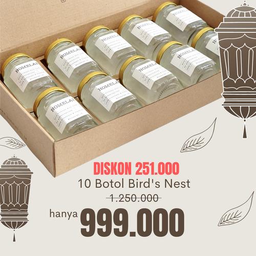 Foto Produk Paket Bird's Nest / Sarang Burung Walet 10 Botol - 100% Asli dari HOMELAB_ID