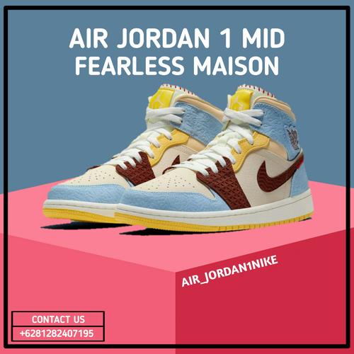 NIKE AIR JORDAN 1 MID SE FEARLESS MAISON CHATEAU ROUGE - Galaktic Market