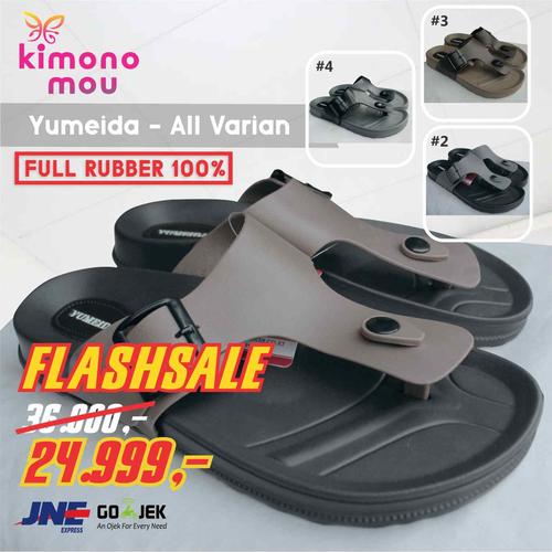 Foto Produk Sandal Sendal Pria Cowok Yumeida - Jepit - Karet -Model New Era Carvil - Choco Strap, 38 dari Kimono Mou