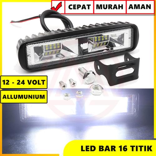 Gambar WORK LIGHT LED BAR 16 TITIK CWL 12-24 VOLT LAMPU TEMBAK SOROT 36W dari MODIMART undefined Tokopedia