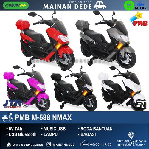 Foto Produk Mainan Motor Aki NMAX RAID PMB M588 GOJEK MURAH - Merah dari Mainan Anak Dede