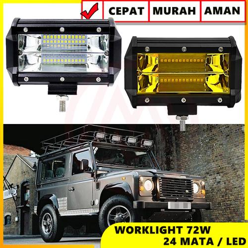 Foto Produk LAMPU TEMBAK SOROT LED BAR CREE CWL 24 MATA 2 SUSUN LED MOBIL - Putih dari Modifikasi Market