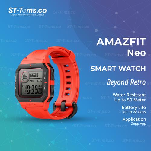 Foto Produk Amazfit Neo Smartwatch Amazfit Waterproof 5ATM For Android & iOS - Red dari ST-Toms.co