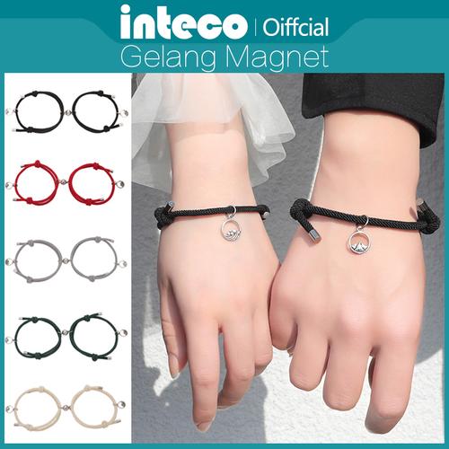 Foto Produk Gelang Couple Magnet Hitam Perjanjian Adjustable/Gelang persahabatan - Sea, Biru dari Inteco Official Shop