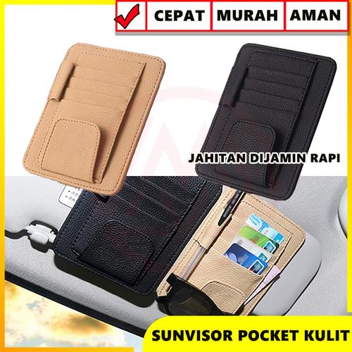 Foto Produk ORGANIZER SUNVISOR TEMPAT KARTU ETOL PEN SUNVISOR POCKET TEMPAT KARTU - Hitam dari Modifikasi Market