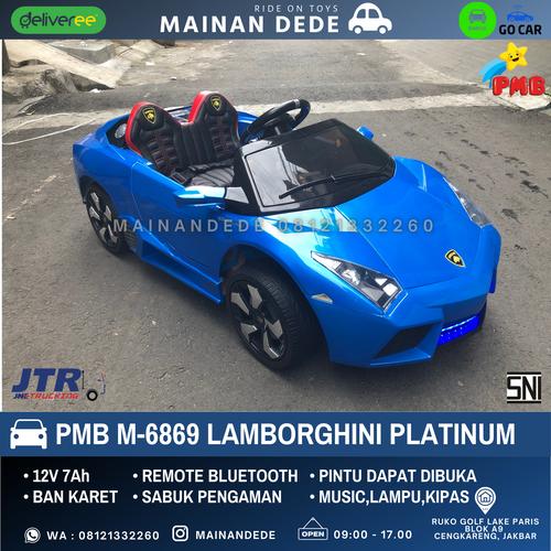 Foto Produk Mainan Anak Mobil Aki PMB M6869 Lamborghini Lambardo PLATINUM EDITION - Biru dari Mainan Anak Dede