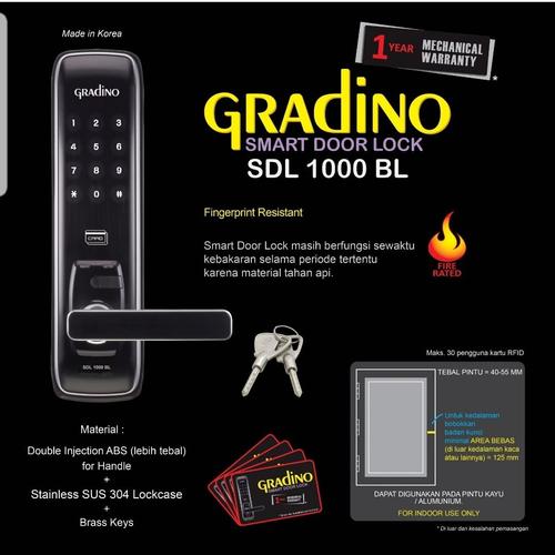 Jual Smart Door Lock Gradino/Kunci + Kartu + Pin Gradino - Jakarta ...