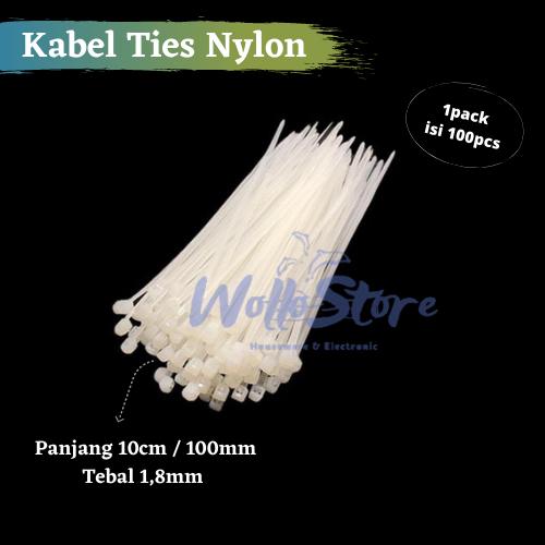 Foto Produk Kabel Ties Putih 10cm/ 15cm /20cm /25cm /30cm Harga 1Pack isi 100pcs - Putih 10cm dari WolloStore