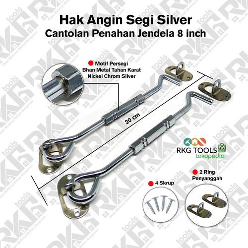 Foto Produk Hak Angin Silver Lamskar Stainless l Penahan Cantolan Pengait Jendela dari RKG_Tools