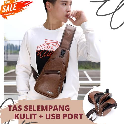 Foto Produk Tas slempang kulit Pria / Tas slempang cowok / Tas slempang dari ValVel shopp
