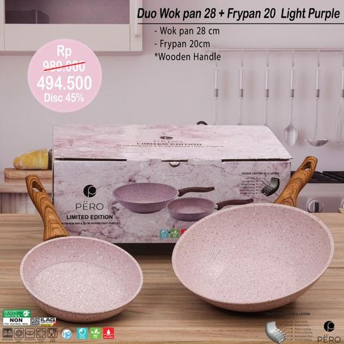 Foto Produk PERO DUO WOK 28 + FRYPAN 20CM - LIGHT PURPLE dari Pero Indonesia