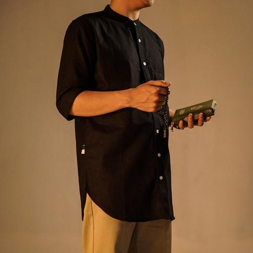Foto Produk AMBLE - Kemeja Pria - TUNIC BLACK - S dari AMBLE