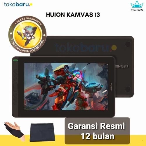 Foto Produk Huion Kamvas 13 Pen Tablet display Bonus Glove dan Softcase - Hitam dari tokobaru_official