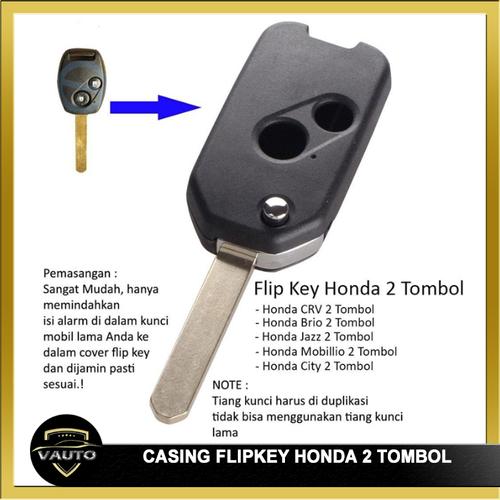 Foto Produk Casing Kunci Lipat Flipkey Honda CRV Mobilio City Jazz Brio 2 tombol dari vauto