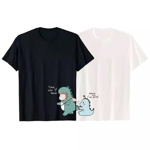 Gambar Zavyn Kaos Couple Dino Take You Home - Hitam, Cewe M dari Zavyn Official Store Jakarta Barat Tokopedia