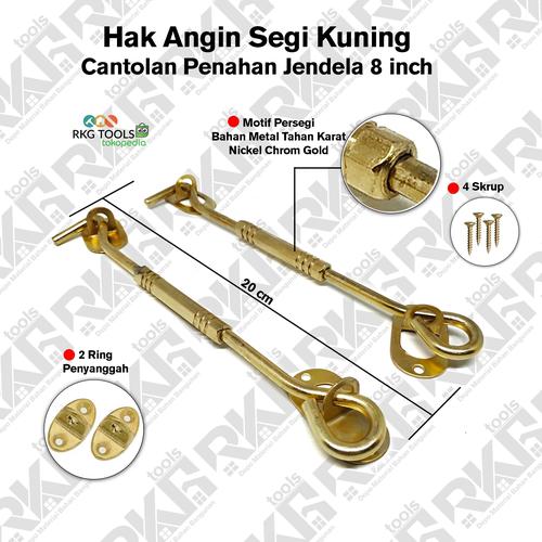 Foto Produk Hak Angin Kuning Lamskar Stainless l Penahan Cantolan Pengait Jendela dari RKG_Tools