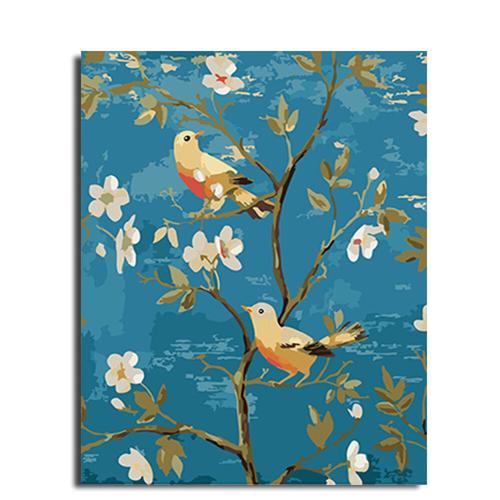 Gambar DIY Paint by number 40x50cm unframed - Limited Stock - Canaries Duo dari Bumbeetoys Jakarta Barat Tokopedia