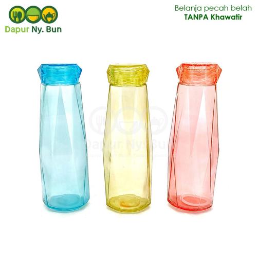 Foto Produk Botol Minum Kaca + Tutup Model Diamond Ukuran 485ml / Botol Kaca dari Dapur Ny.Bun