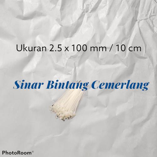 Foto Produk Kabel ties Nylon ukuran 10 cm 1 pack @ 100 pcs - Putih dari Sinar Bintang 18