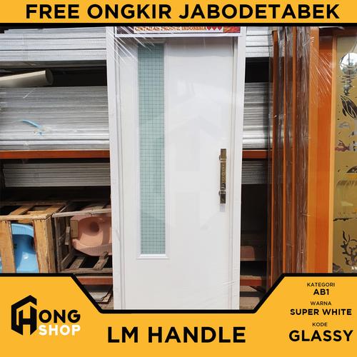 Foto Produk Pintu Kamar Mandi PVC TEBAL + KACA ES - LM Super White GLASSY - BUKAAN KANAN dari Hong Shop ID