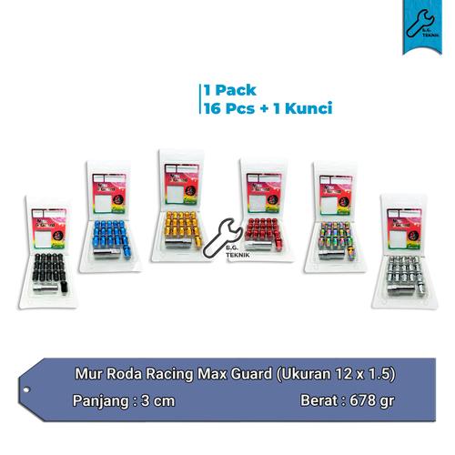 Gambar Mur Roda Racing Max Guard Warna 12 x 1.5 - M12 x 1.5, Hitam dari Bang teknik Jakarta Barat Tokopedia