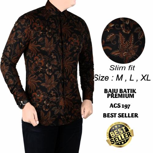 Foto Produk BAJU KEMEJA BATIK PRIA SLIM FIT MODERN MEWAH SLIMFIT LB104 dari Lina Batik Distro