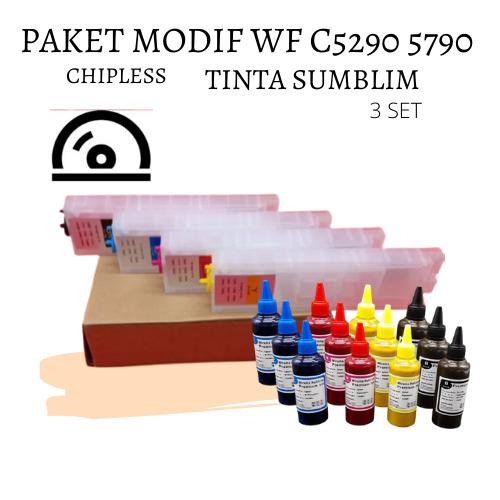 Foto Produk PAKET MODIF CHIPLESS DAN TINTA SUBLIM EPSON WF C5290 C5790 5290 5790 dari Wirama Refill Center