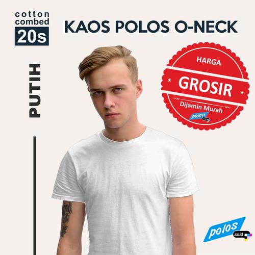 Foto Produk GROSIR Kaos Polos Putih Cotton Combed 20s Premium - S dari polos.co.id
