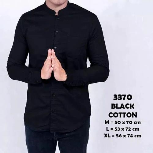 Foto Produk KEMEJA KOKO LENGAN PANJANG KERAH SHANGHAI PRIA NAVY CASUAL LEBARAN - Hitam, M dari Goome Fashion Indonesia