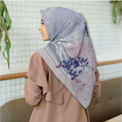 Jual HIJAB SEGI EMPAT VOAL MOTIF ASRA ABU KERUDUNG JILBAB MURAH - Kota