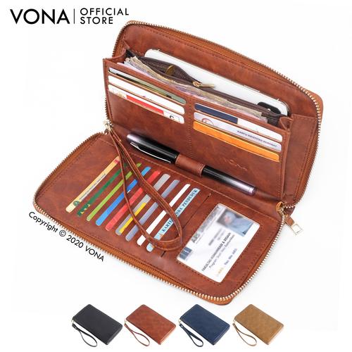 Foto Produk VONA Dompet Wanita Lipat Dua Panjang Bahan Kulit Sintetis - MOZA - Tan dari VONA