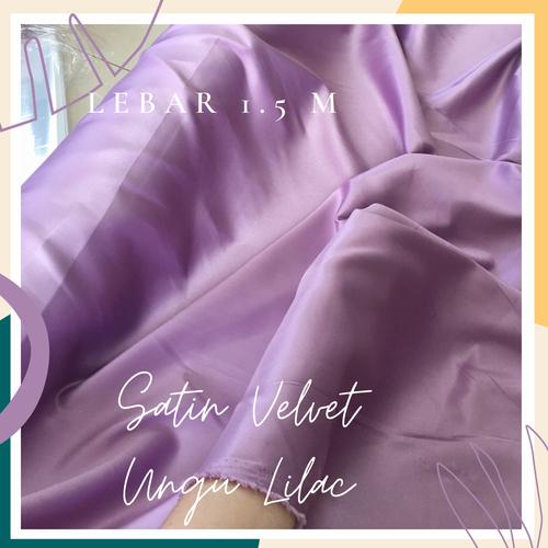 Foto Produk Kain Satin Velvet Warna Ungu Lilac dari queenken