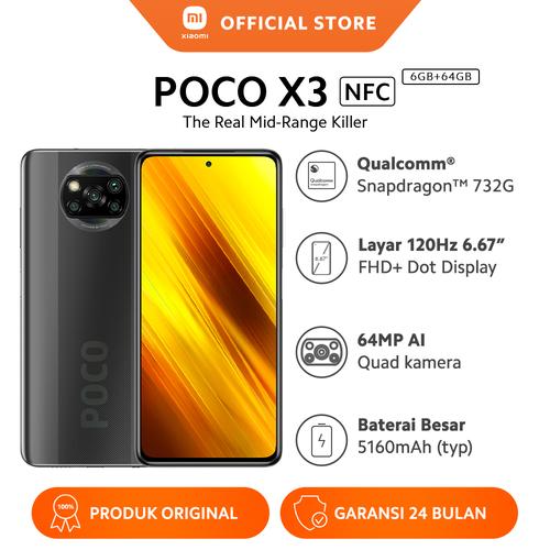 Foto Produk Xiaomi Official Poco X3 NFC 6/64GB Snapdragon™ 732G Mi Smartphone - Shadow Grey dari Xiaomi Official Store