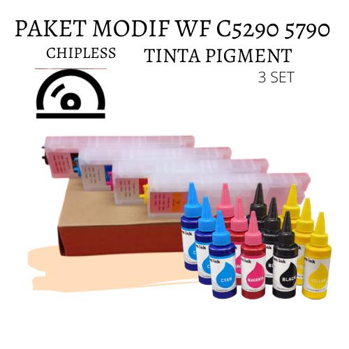 Foto Produk PAKET MODIF CHIPLESS DAN TINTA PIGMENT EPSON WF C5290 C5790 5290 5790 dari Wirama Refill Center