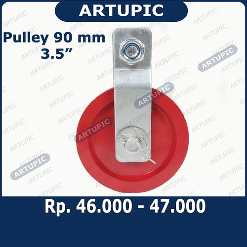Foto Produk Pulley Katrol BESI 90 mm 3.5 Inch Puli Kerekan Katrol BESI 90 mm 3.5" dari ArtupicPeralatanPeternak